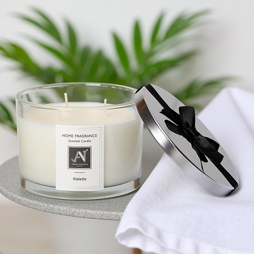 [ANLMLCL001V] AROMA NATURALS MINIMALIST LUXE CANDLE VIOLETTE 292G LARGE 3-WICKS