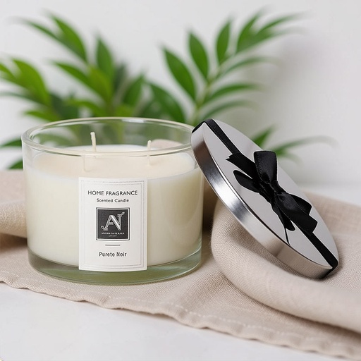 [ANLMLCL001PN] AROMA NATURALS MINIMALIST LUXE CANDLE PURETE NOIR 292G LARGE 3-WICKS