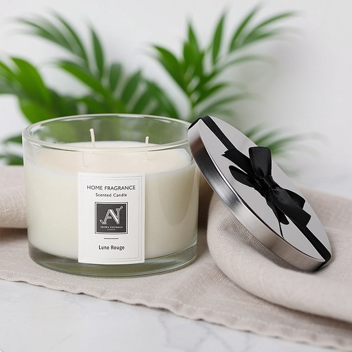 [ANLMLCL001LR] AROMA NATURALS MINIMALIST LUXE CANDLE LUNE ROUGE 292G LARGE 3-WICKS