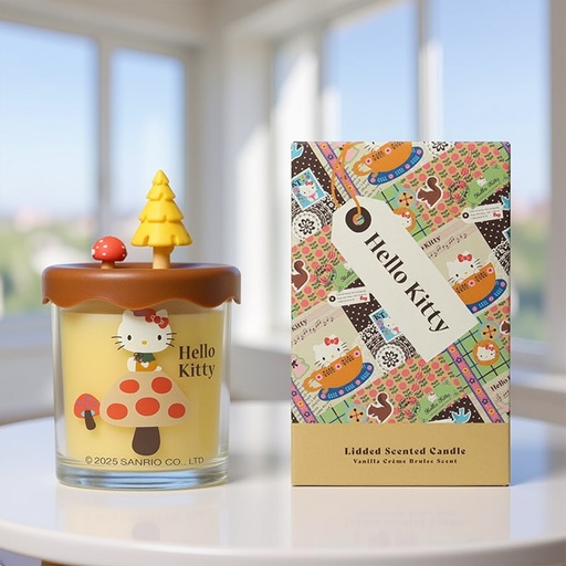 [HKSEASC01AU] HELLO KITTY AUTUMN CANDLE WITH SILICONE LID VANILLA CRÈME BRULEE 206G