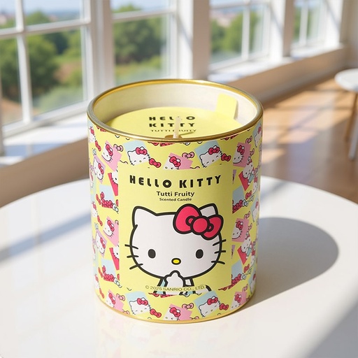 [HKOFC001YPU] HELLO KITTY REPEAT PRINTED CANDLE TUTTI FRUITY 206G