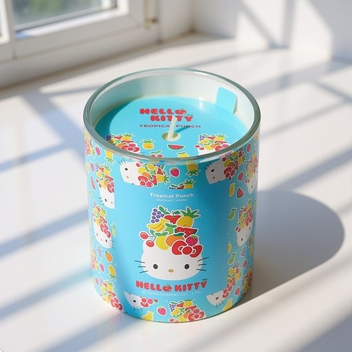 [HKOFC002U] HELLO KITTY REPEAT PRINTED CANDLE TROPICAL PUNCH 206G
