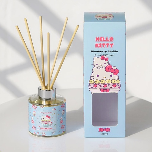 [HKOFD004UP] HELLO KITTY REPEAT PRINTED DIFFUSER BLUEBERRY MUFFIN 100ML