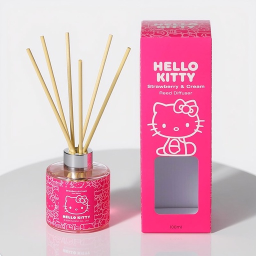 [HKOFD005P] HELLO KITTY REPEAT PRINTED DIFFUSER STRAWBERRY&CREAM 100ML