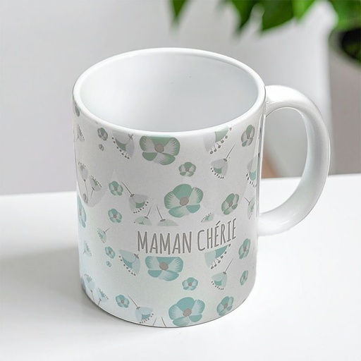 [00120360] MUG "MAMAN CHÉRIE" GREEN