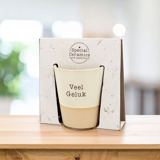[00125025] SPECIAL CERAMICS MUG "VEEL GELUK" (35796)