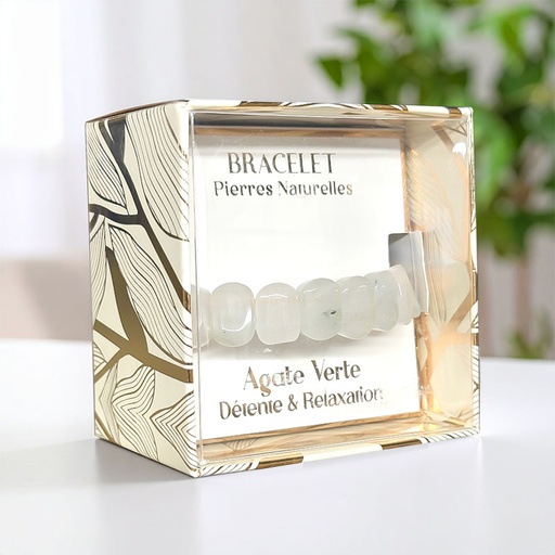 [00336279-3] BRACELET PIERRE NATUREL AGATE VERTE