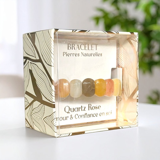 [00336279-4] BRACELET PIERRE NATUREL QUARTZ ROSE