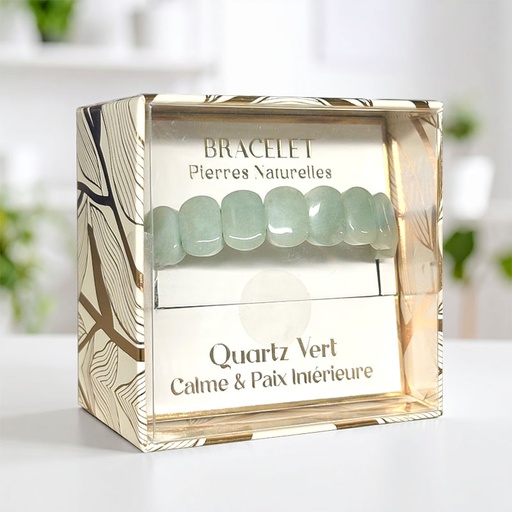 [00336279-9] BRACELET PIERRE NATUREL QUARTZ VERT