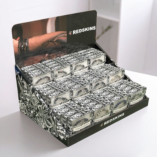 [00285700] DISPLAY BRACELETS REDSKINS NATURAL STONES 72pcs