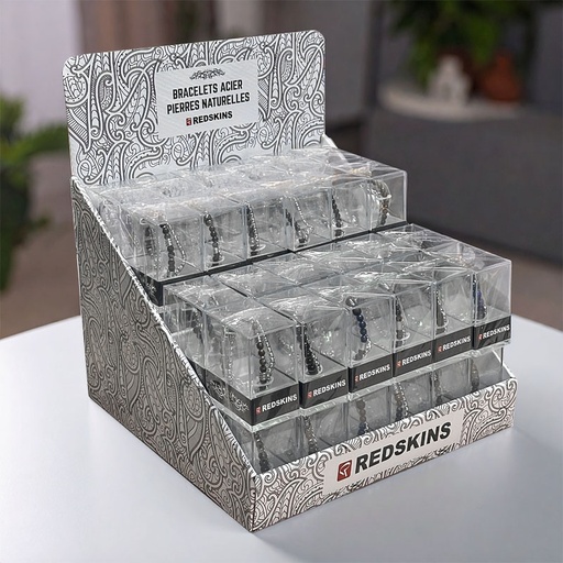 [00336249] BRACELET REDSKINS NATURAL STONE DISPLAY /48