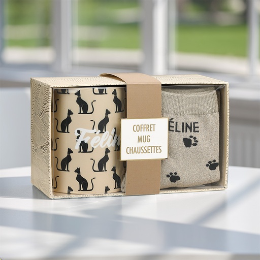[00120421] GIFT SET FÉLINE MUG + SOCKS