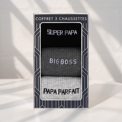 [00030282] SOCKS PAPA 40-46 GREY (3-PACK)