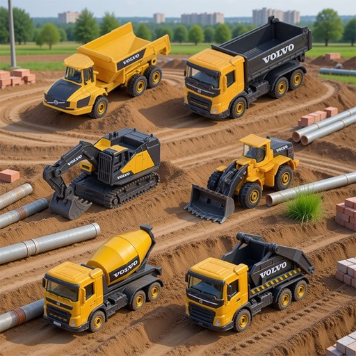 [00050518] MAJORETTE VOLVO CONSTRUCTION PREMIUM 6-ass