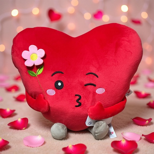 [00020109] KISSING HEART PILLOW 36CM