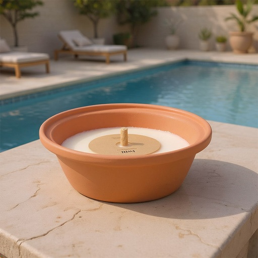 [80100143] TWILI OUTDOOR PARTY TERRACOTTASCHAAL 19cm WIT