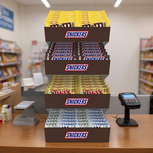 [C0506005] DISPLAY MARS, BOUNTY, TWIX & SNICKERS SINGLES 112pcs