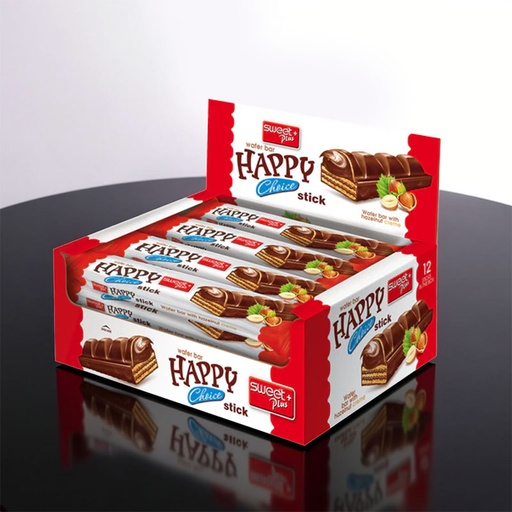 [C1400208] HAPPY CHOICE WAFER STICK HAZELNUT CREAM & COCOA 12 x 32g
