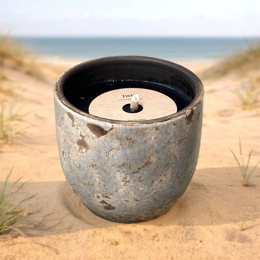 [80100004] TWILI SUNSET COLL. OUTDOOR CANDLE V-GREY 14cm