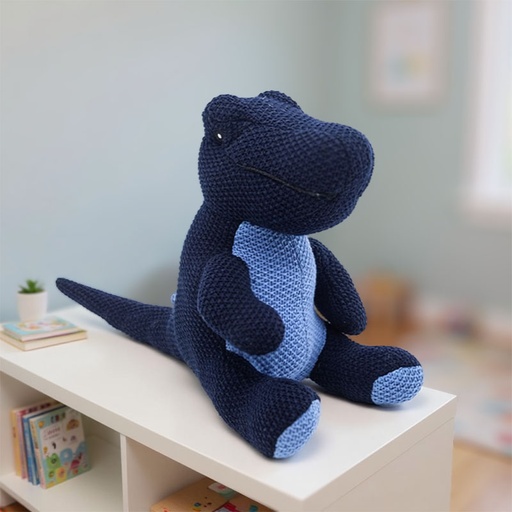 [00021126] DINO DARK BLUE COTTON 21cm
