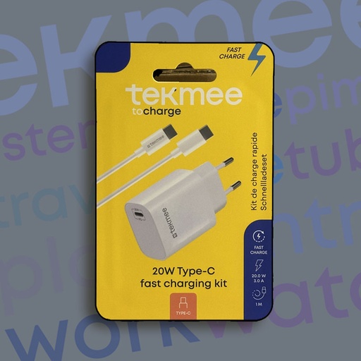 [41430104] TEKMEE 20W FAST CHARGER VAN KIT USB-C