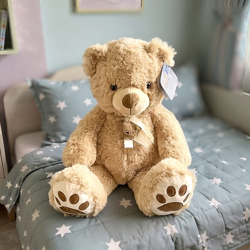 [00021064] BEAR BEIGE WITH RIBBON 55cm