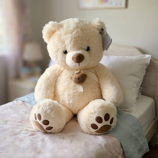 [00021065] BEAR CREME WITH RIBBON 55cm