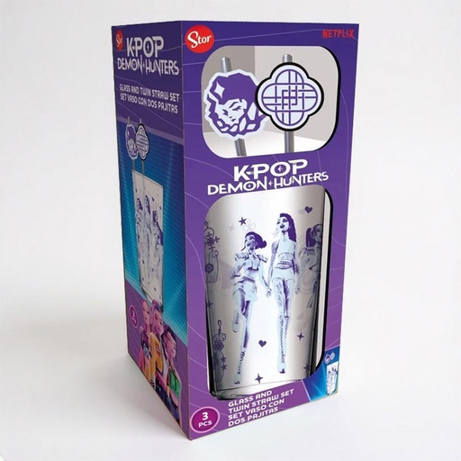 [00120153] GLASS & STRAW SET KPOP DEMON HUNTERS