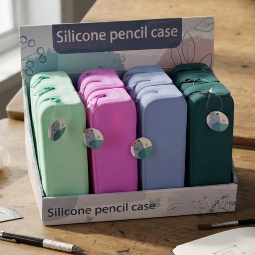 [00021940] PENCIL CASE SILICONE TROPICAL TEAL /12