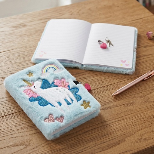 [00070125] NOTEBOOK FLUFFY UNICORN MAGIC WITH PADLOCK