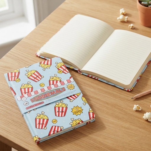 [00070130] NOTEBOOK FOODIEMALS POPCORN (PERFUMED)