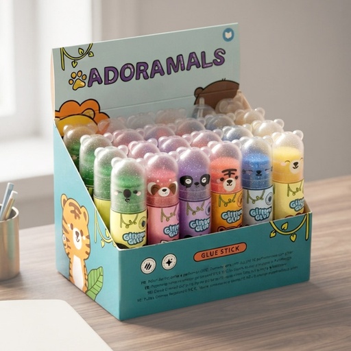 [00070144] GLUE STICK ADORAMALS WITH PERFUME & GLITTER /24