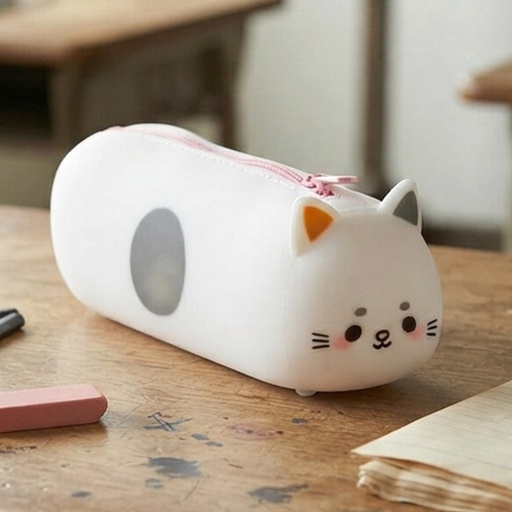 [00021936] PENCIL CASE SILICONE ADORAMALS CAT