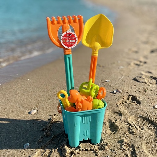 [00140043] CASTLE BEACH BUCKET SET 11pcs 55cm