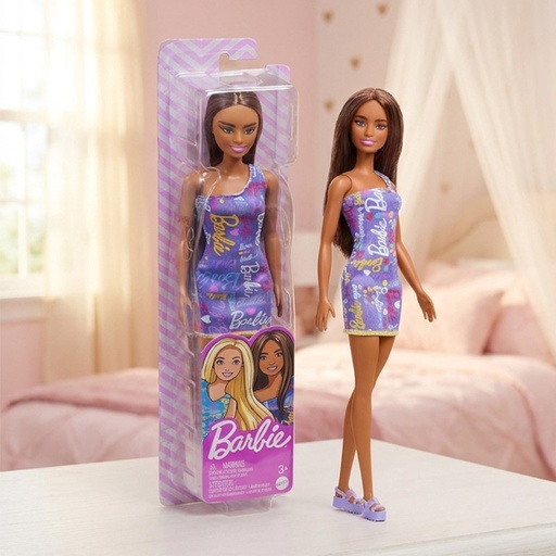 [00040079] BARBIE FLOWERDRESS BROWN