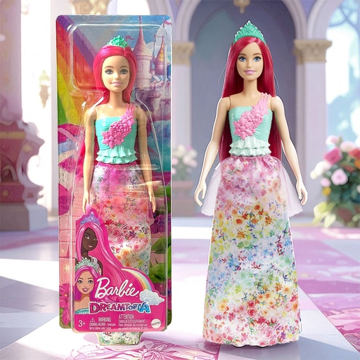 [00040012] BARBIE DREAMTOPIA RAINBOW DOLL WITH RED HAIR