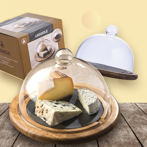 [40268731] LAGUIOLE CHEESE SET ACACIA AND SLATE TRA