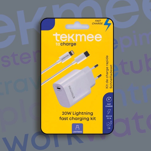 [40430125] TEKMEE 20W FAST CHARGER KIT IPHONE