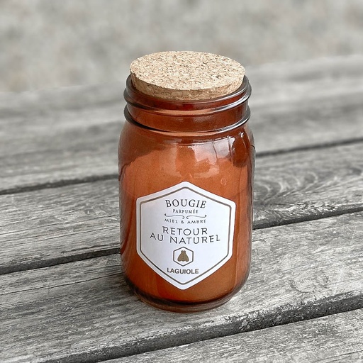 [40269812] LAGUIOLE CANDLE CORK MIEL&AMBRE 240g