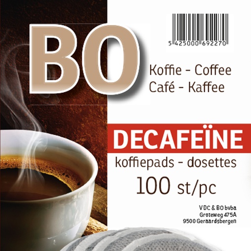 [D4601000] BO KOFFIE DECAFEINE 100 PADS