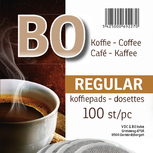 [D4601020] BO KOFFIE REGULAR 100 PADS