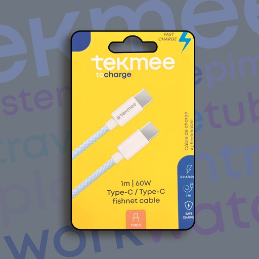 [40430167] TEKMEE 1M USB-C TO USB-C FISHNET 