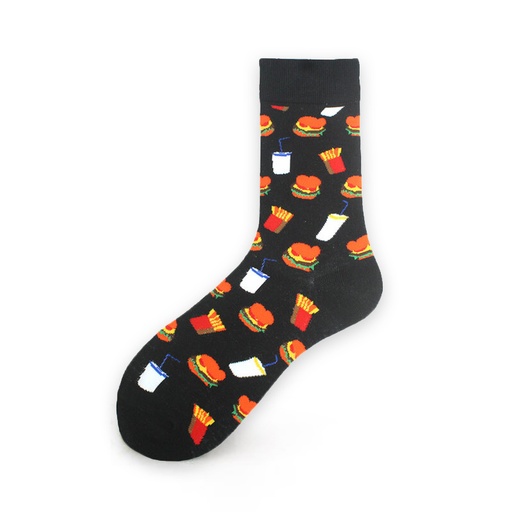 [00030200] COZY NOXXIEZ SOXXIEZ HAMBURGER BLACK 38-45 6pcs