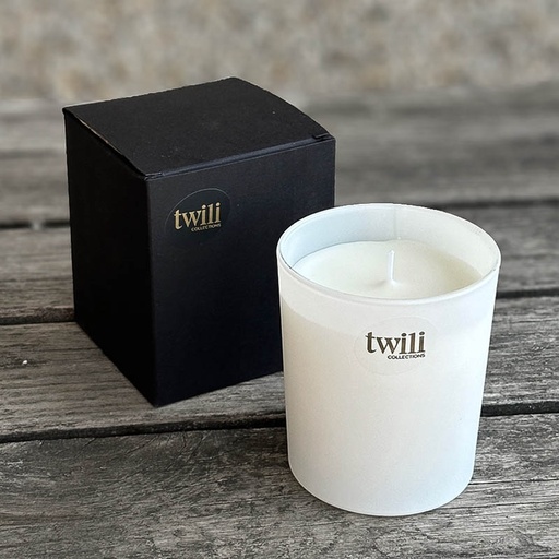 [80100091] TWILI INDOOR SCENTED CANDLE GOLD COLL. WHITE 8cm