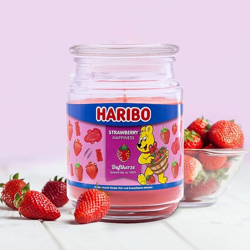 [80100514] HARIBO STRAWBERRY HAPPINESS SCENTED CANDLE 510g