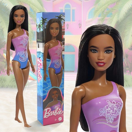 [00040059] BARBIE SWIMSUIT DOLL DARK SKIN BLACK HAIR
