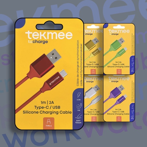 [40430315] TEKMEE 1M USB TYPE C SILICONE CABLE