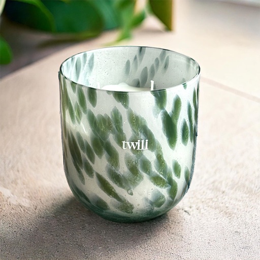 [80100042] TWILI INDOOR SCENTED CANDLE LOTUS COLL. JADE GREEN M 11cm/650gr