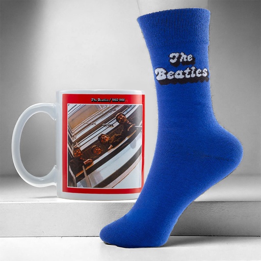 [00120409] GIFT BOX THE BEATLES RED & BLUE MUG + SOCKS 2ass