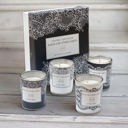 [00330121-1] COFFRET 4 MINI BOUGIES CARAMEL